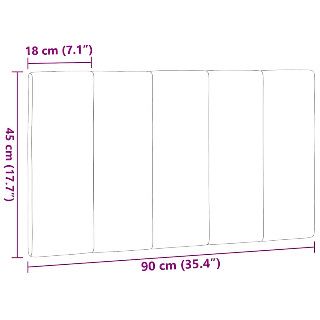 Kopfteil-Kissen "Hanko" Schwarz 90 cm Stoff