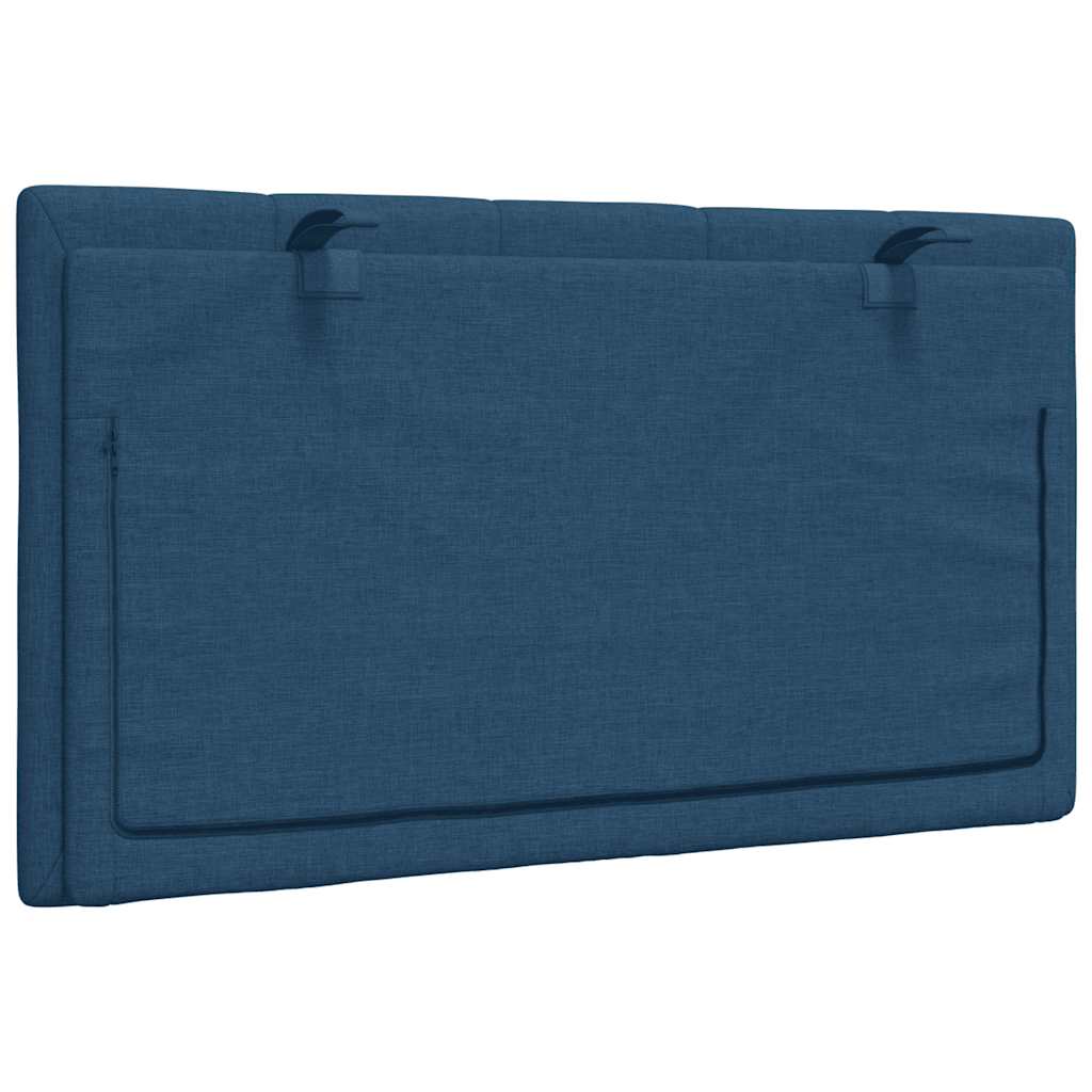 Kopfteil-Kissen "Hanko" Blau 90 cm Stoff