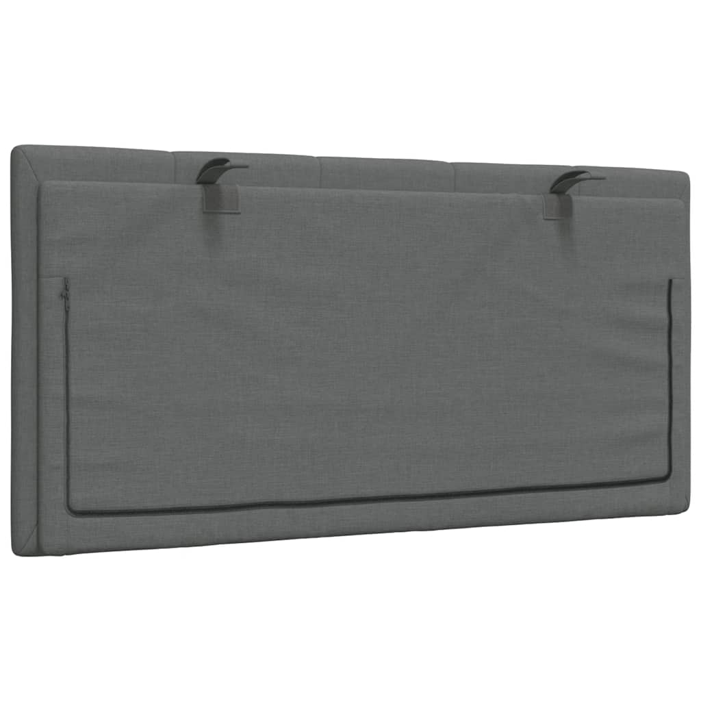 Kopfteil-Kissen "Hanko" Dunkelgrau 100 cm Stoff