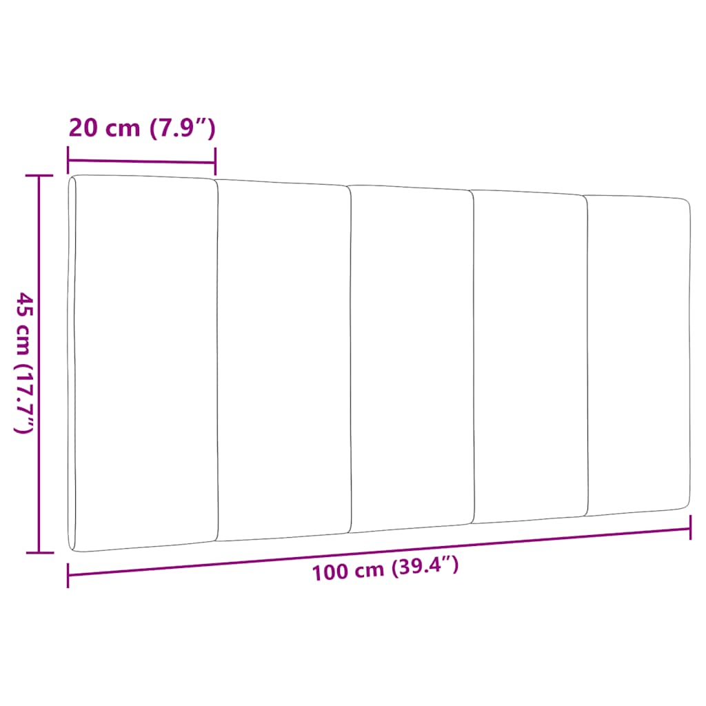 Kopfteil-Kissen "Hanko" Dunkelbraun 100 cm Stoff