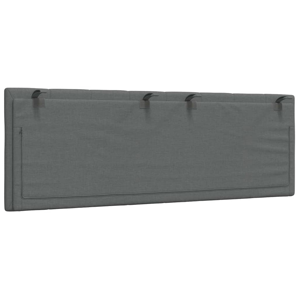 Kopfteil-Kissen "Hanko" Dunkelgrau 120 cm Stoff
