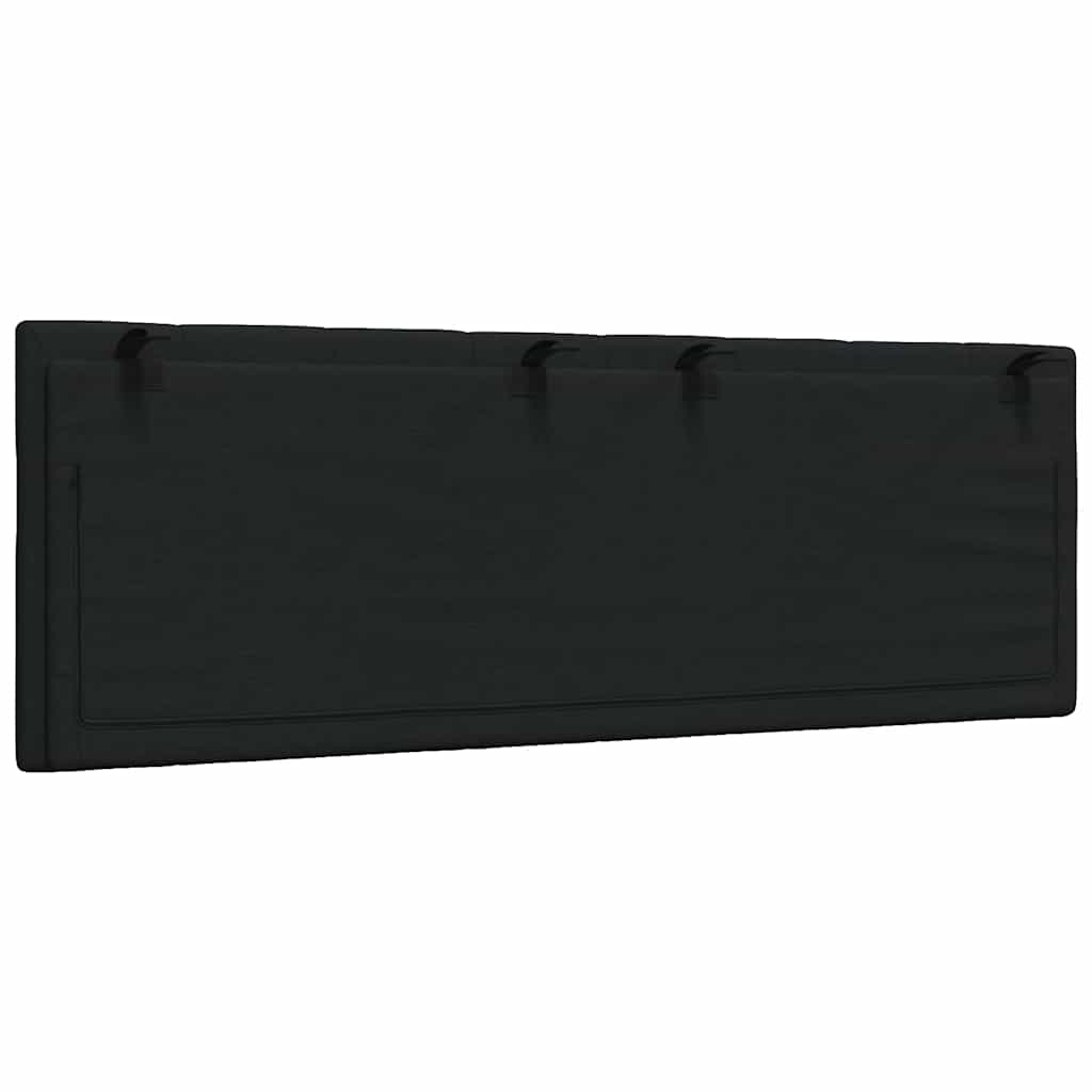 Kopfteil-Kissen "Hanko" Schwarz 120 cm Stoff