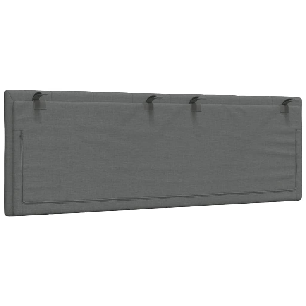 Kopfteil-Kissen "Hanko" Dunkelgrau 140 cm Stoff