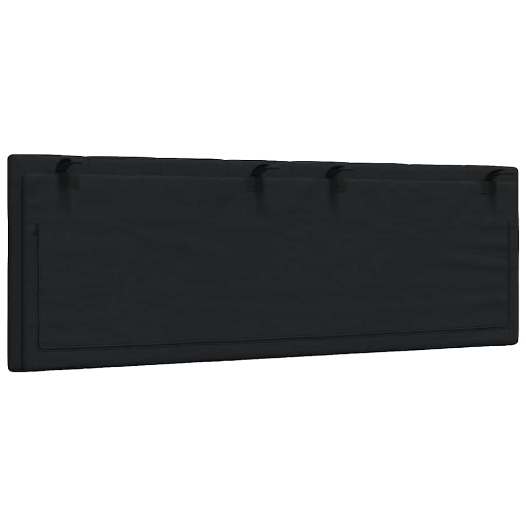 Kopfteil-Kissen "Hanko" Schwarz 140 cm Stoff