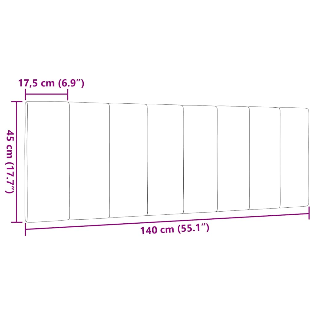 Kopfteil-Kissen "Hanko" Schwarz 140 cm Stoff