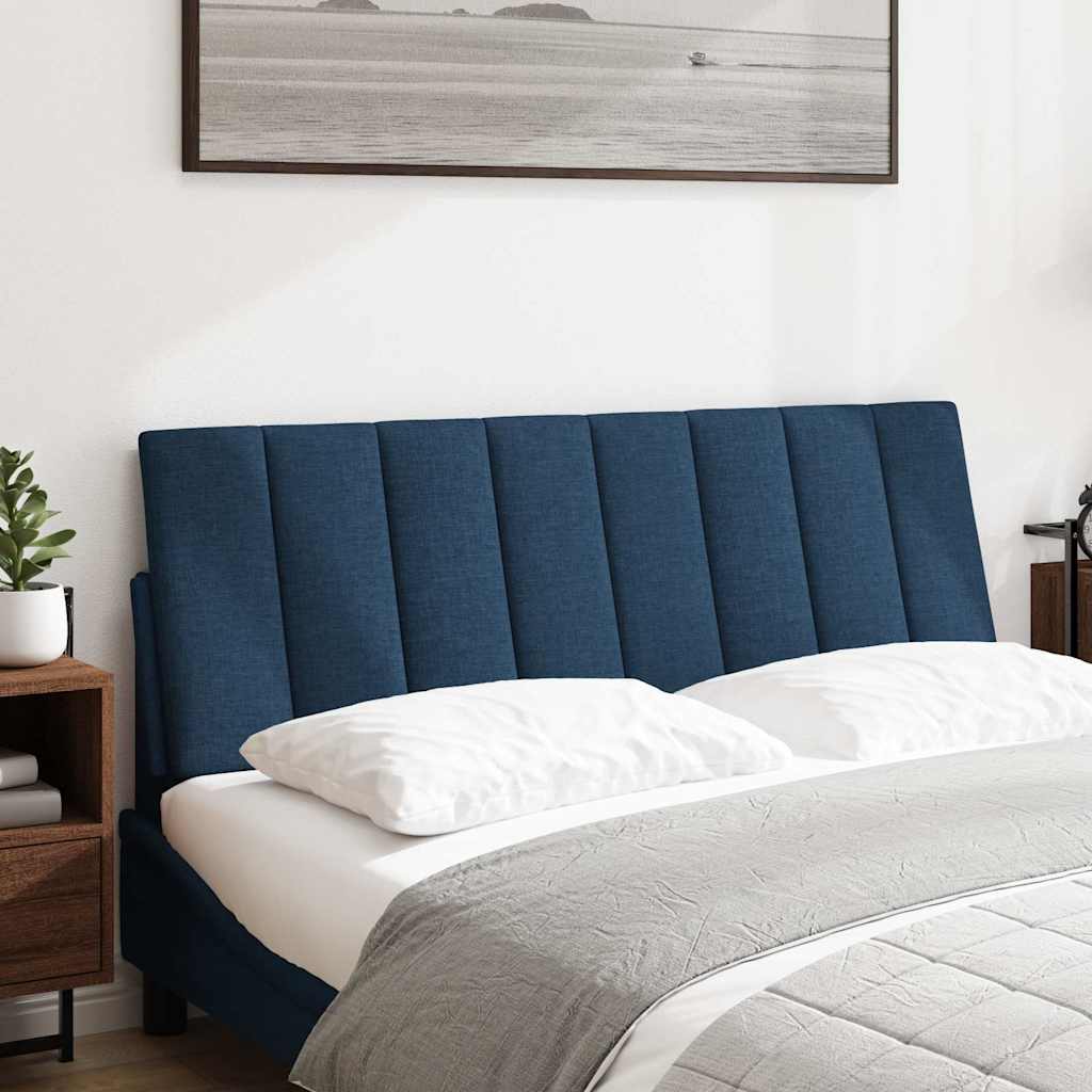 Kopfteil-Kissen "Hanko" Blau 140 cm Stoff