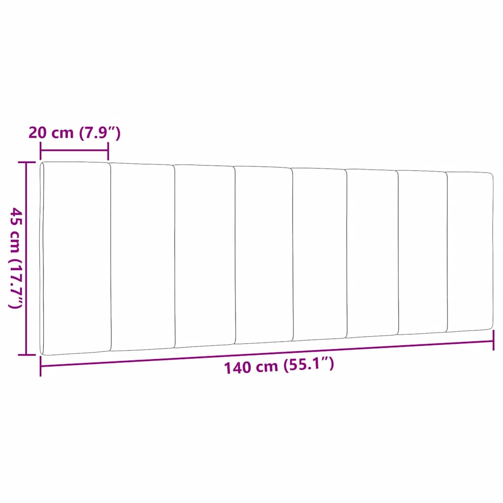 Kopfteil-Kissen "Hanko" Blau 140 cm Stoff