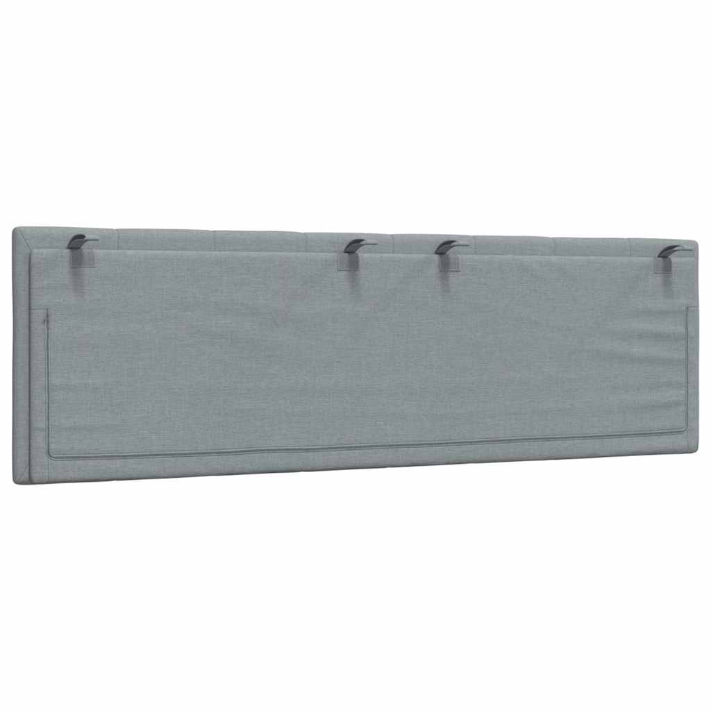 Kopfteil-Kissen "Hanko" Hellgrau 160 cm Stoff