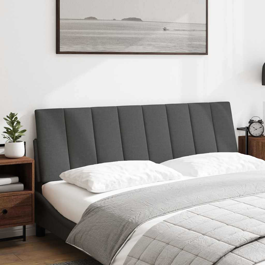Kopfteil-Kissen "Hanko" Dunkelgrau 160 cm Stoff