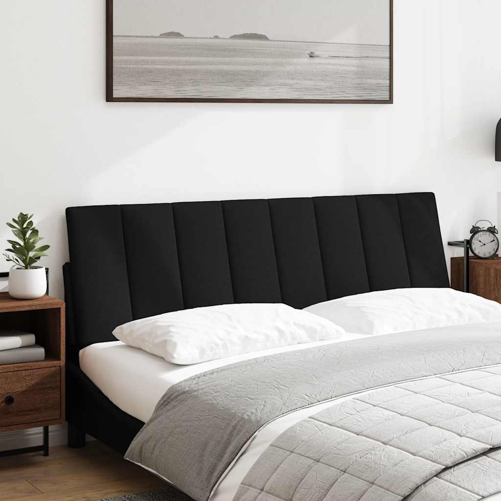 Kopfteil-Kissen "Hanko" Schwarz 160 cm Stoff