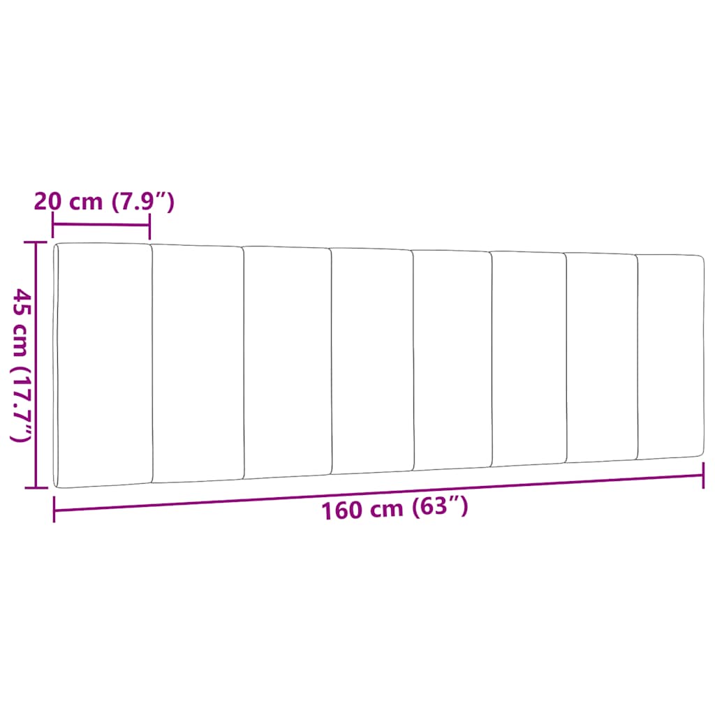 Kopfteil-Kissen "Hanko" Blau 160 cm Stoff