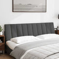 Kopfteil-Kissen "Hanko" Dunkelgrau 180 cm Stoff