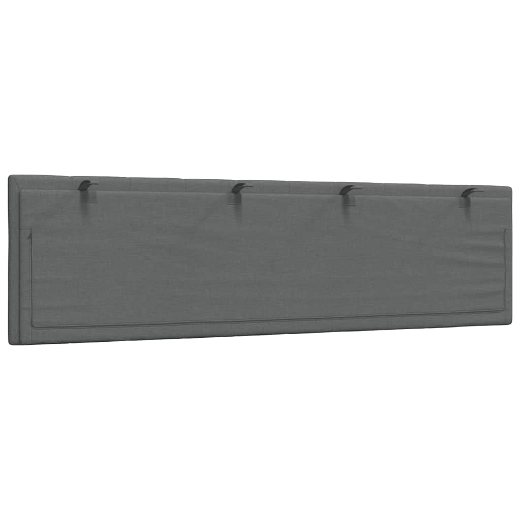 Kopfteil-Kissen "Hanko" Dunkelgrau 180 cm Stoff