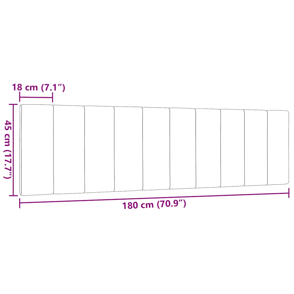 Kopfteil-Kissen "Hanko" Dunkelgrau 180 cm Stoff
