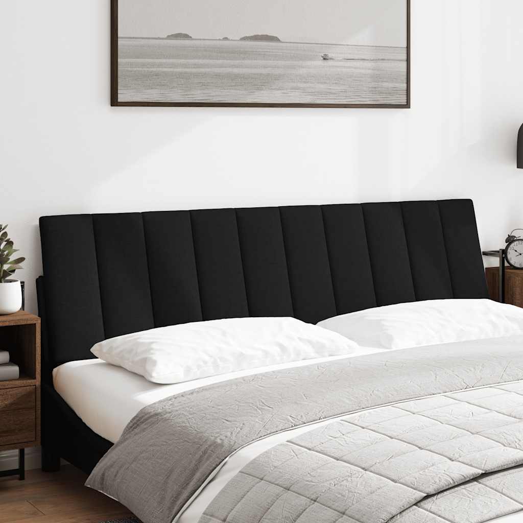 Kopfteil-Kissen "Hanko" Schwarz 180 cm Stoff