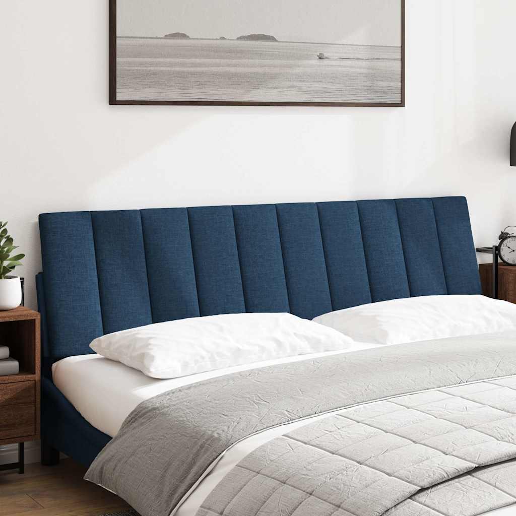 Kopfteil-Kissen "Hanko" Blau 180 cm Stoff