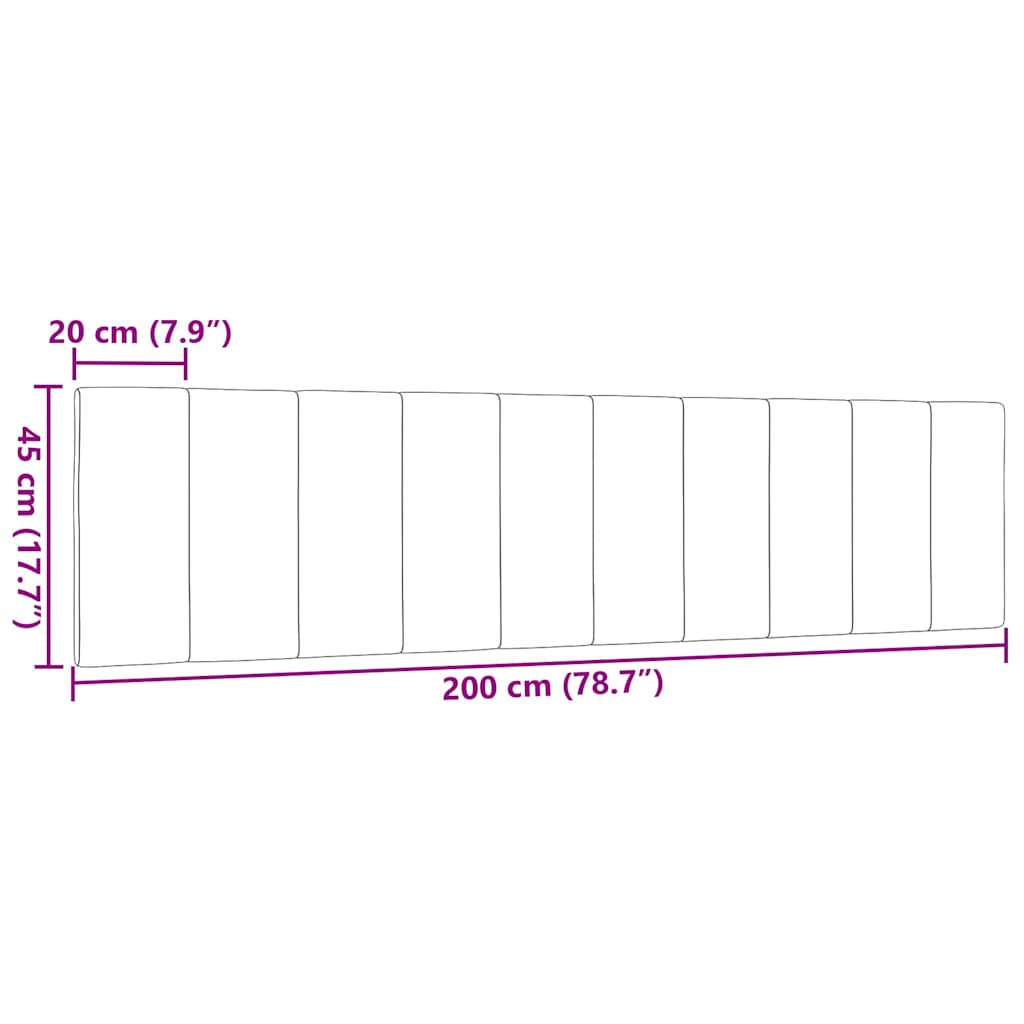 Kopfteil-Kissen "Hanko" Dunkelbraun 200 cm Stoff