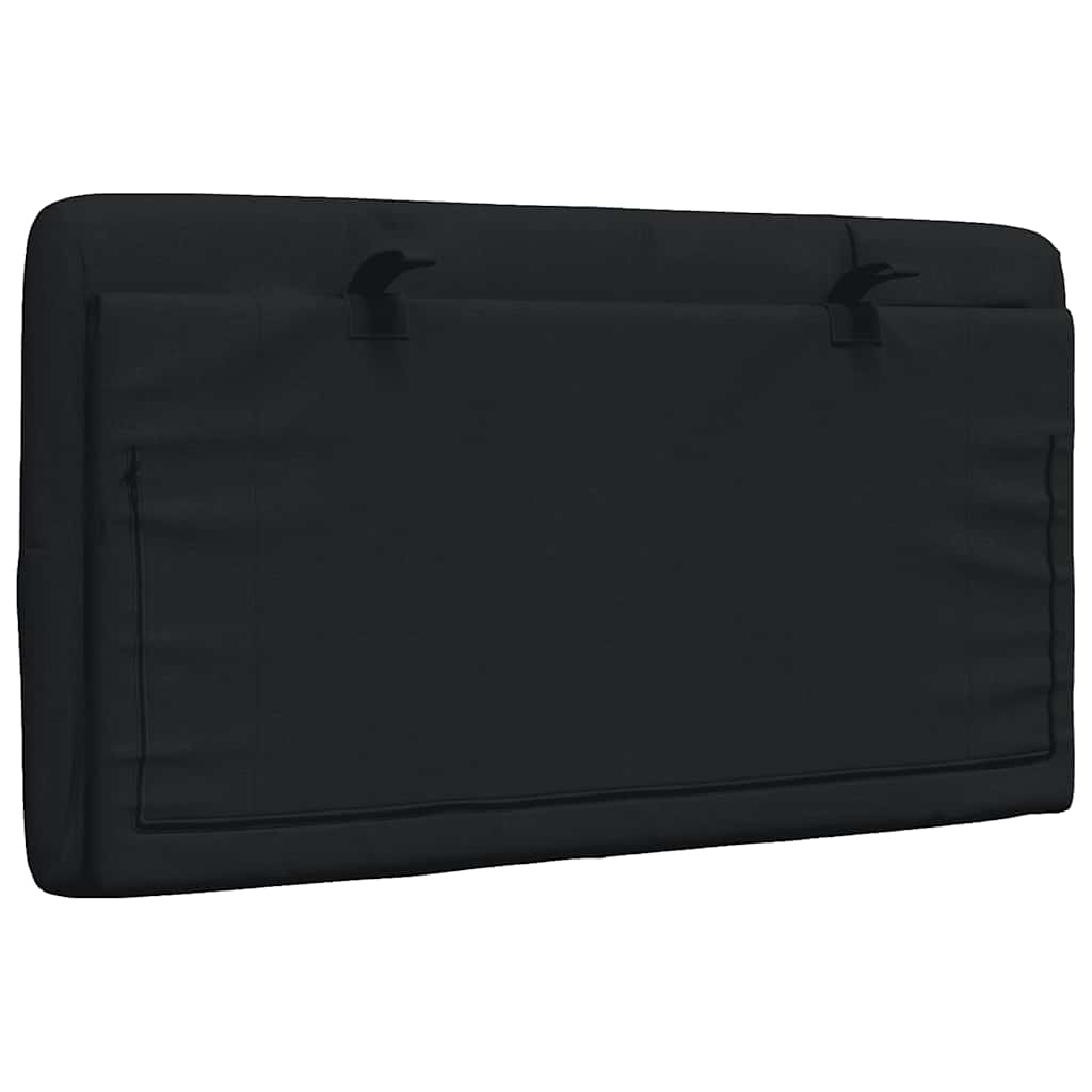 Kopfteil-Kissen Schwarz 80 cm Stoff