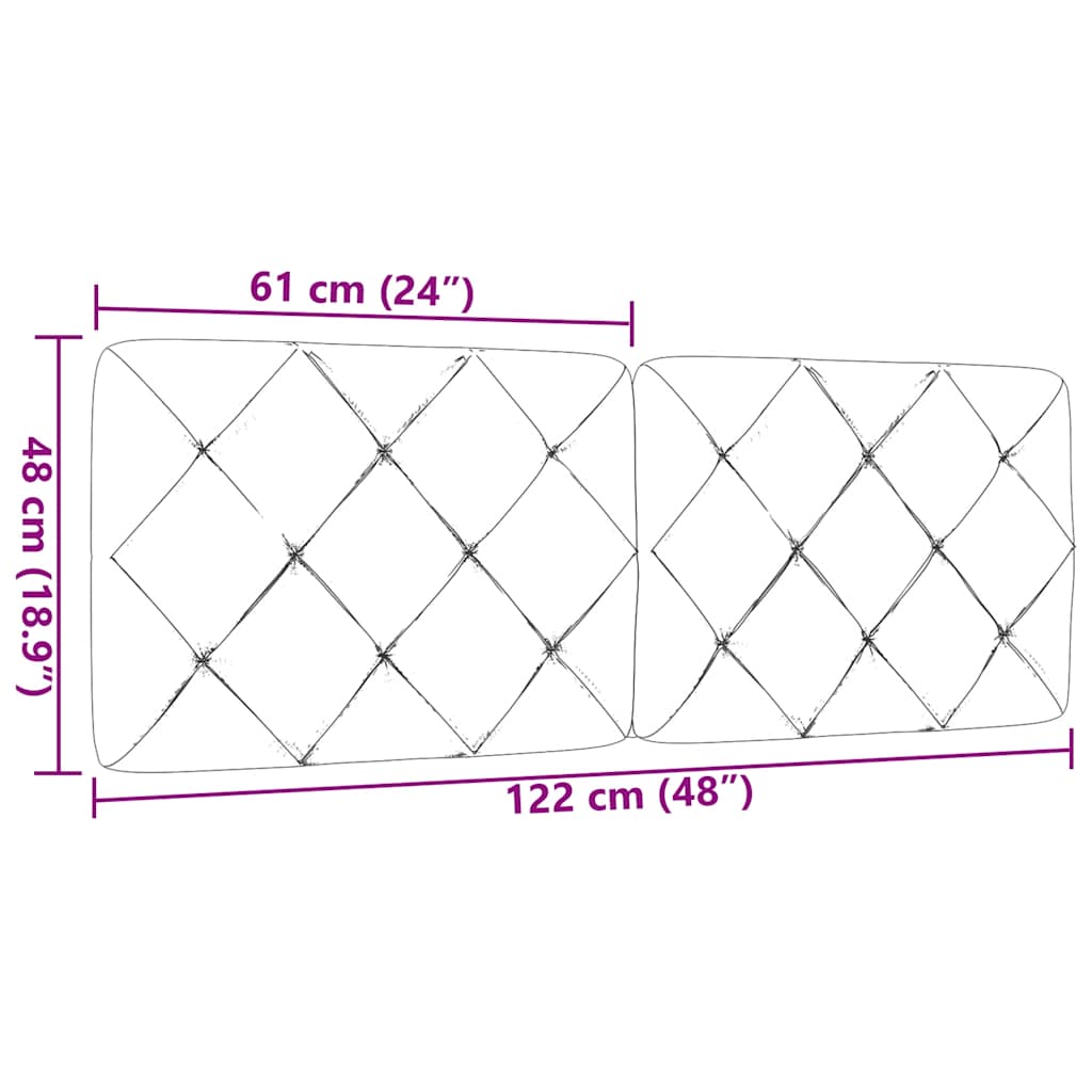 Kopfteil-Kissen Blau 120 cm Stoff