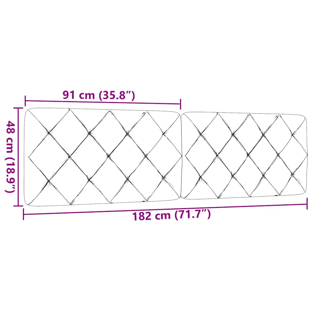 Kopfteil-Kissen Hellgrau 180 cm Stoff