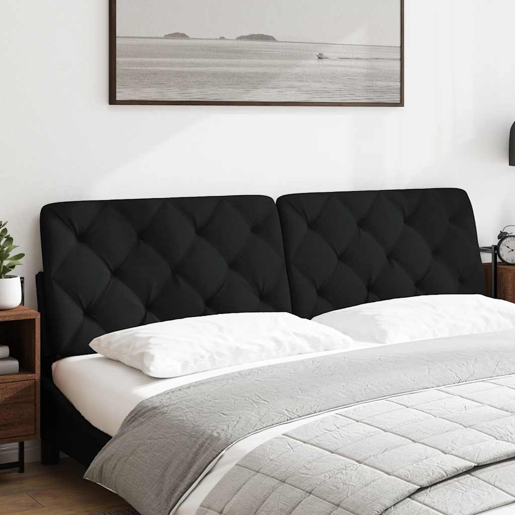 Kopfteil-Kissen Schwarz 180 cm Stoff
