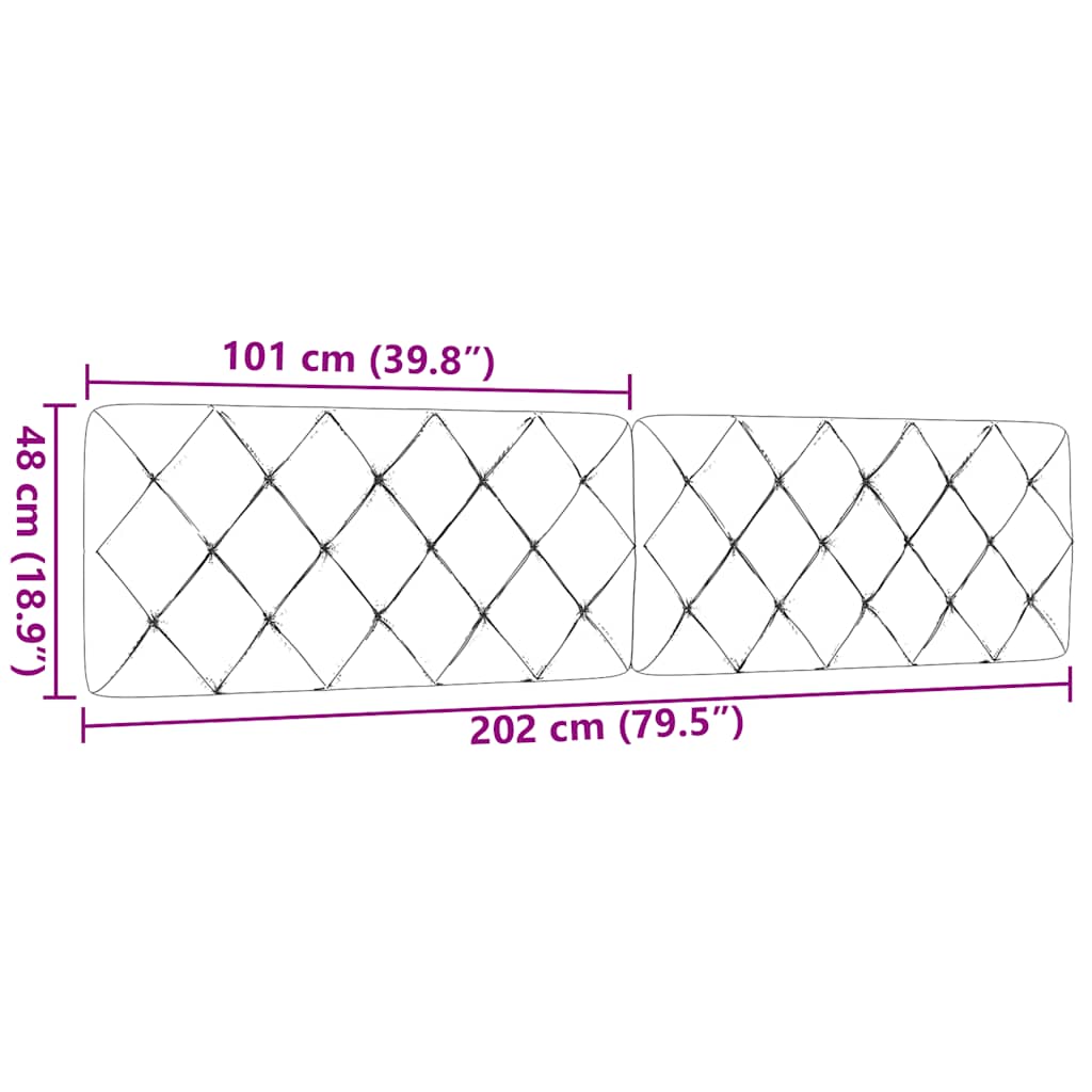 Kopfteil-Kissen Dunkelgrau 200 cm Stoff
