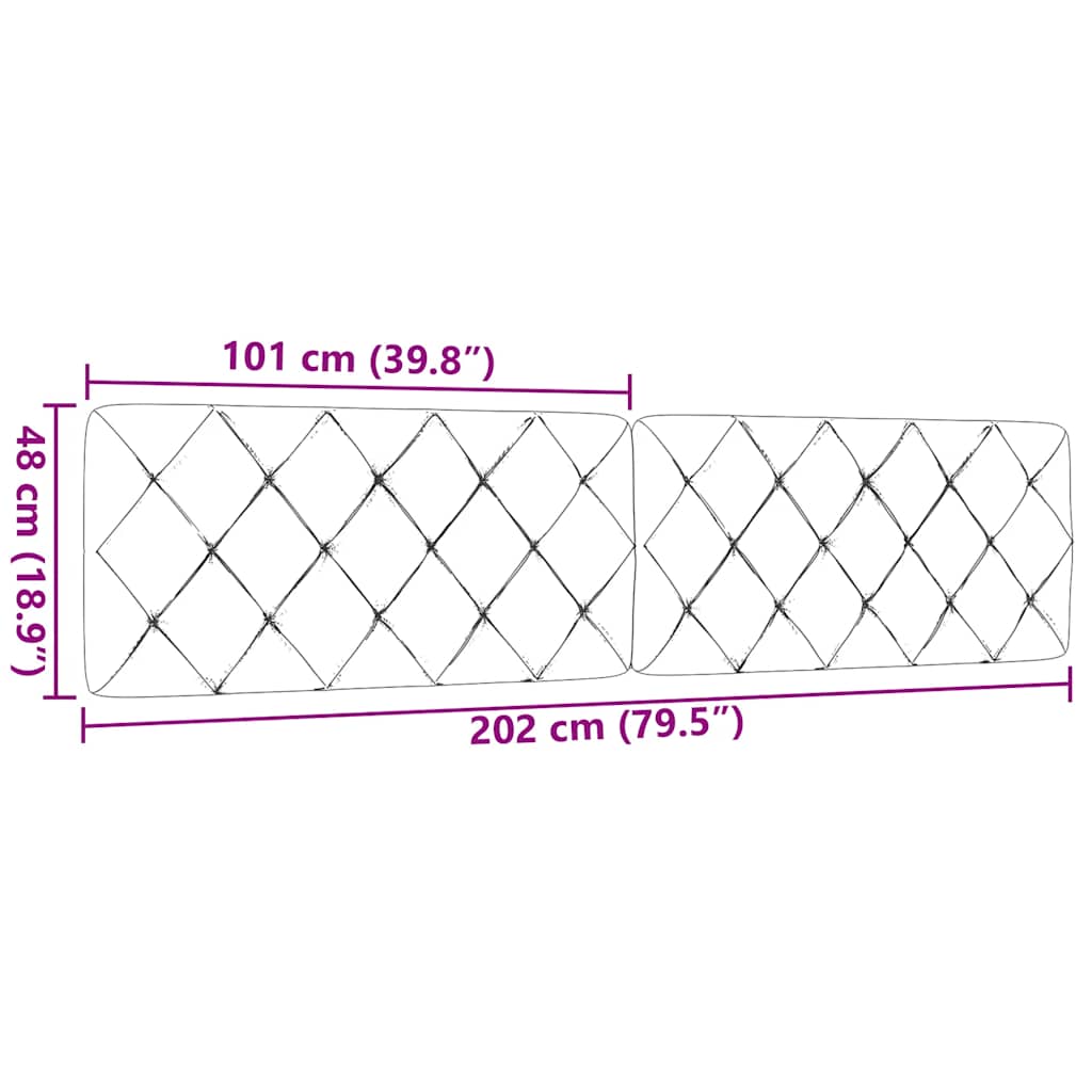 Kopfteil-Kissen Dunkelbraun 200 cm Stoff
