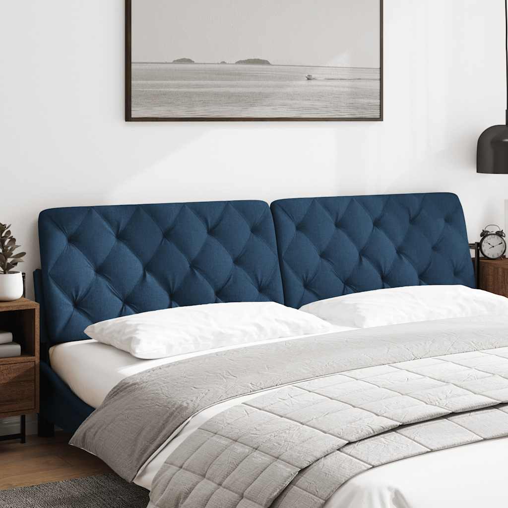 Kopfteil-Kissen Blau 200 cm Stoff