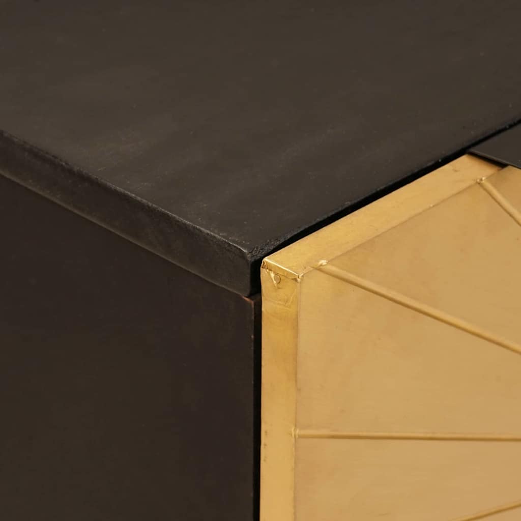 Sideboard Set 2 pcs Schwarz und Messing 120 x 33 x 75 cm