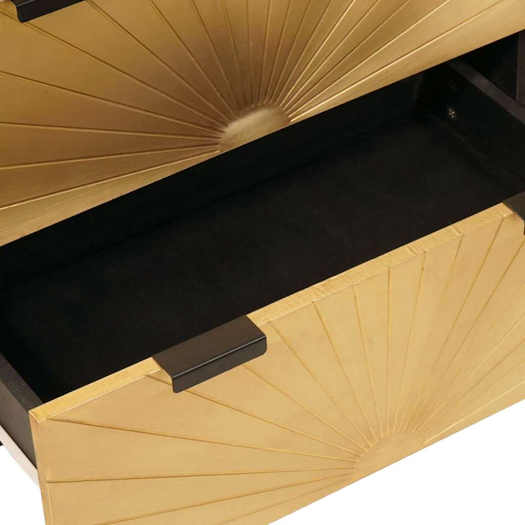 Sideboard Set 2 pcs Schwarz und Messing 120 x 33 x 75 cm