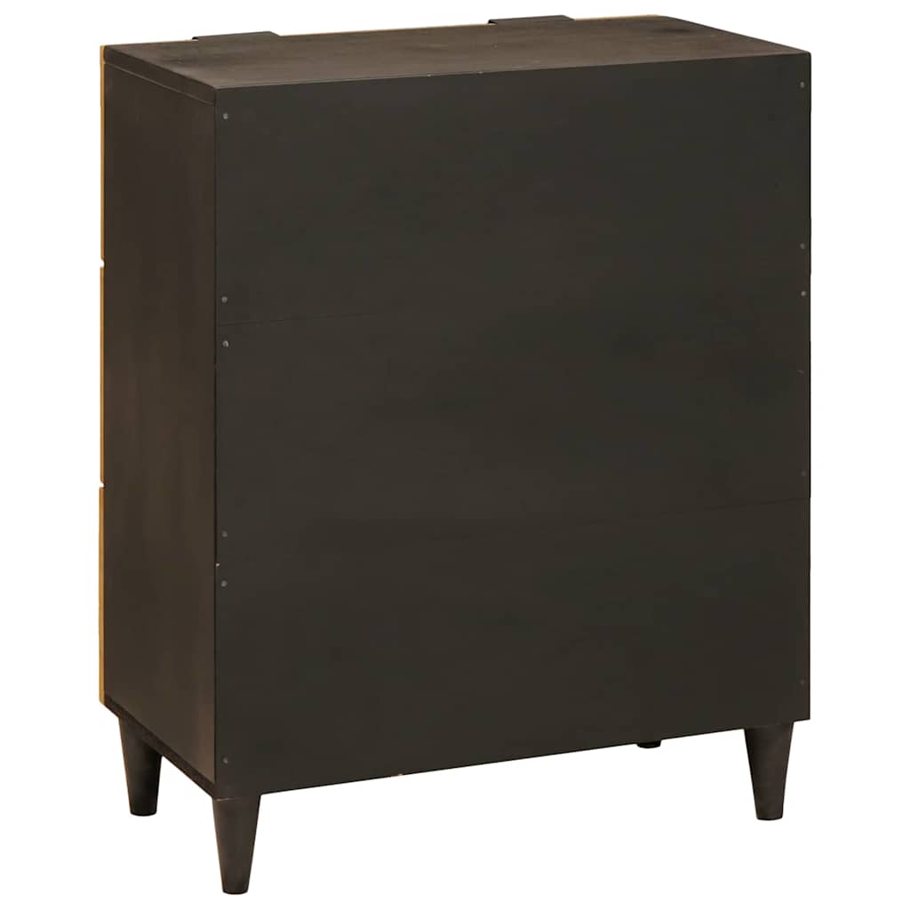 Sideboard Set 2 pcs Schwarz und Messing 120 x 33 x 75 cm