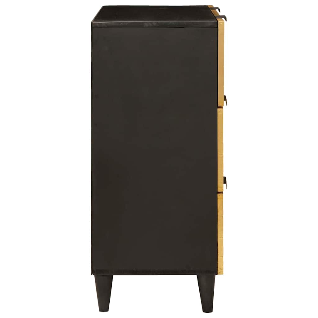 Sideboard Set 2 pcs Schwarz und Messing 120 x 33 x 75 cm