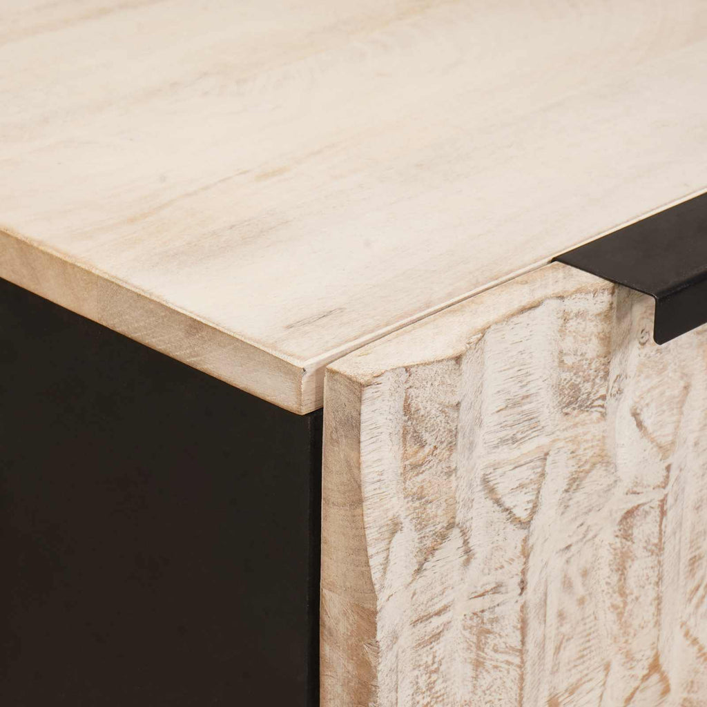 Sideboard 2 pcs Weiße gewaschene Oberfläche 60 x 33 x 75 cm