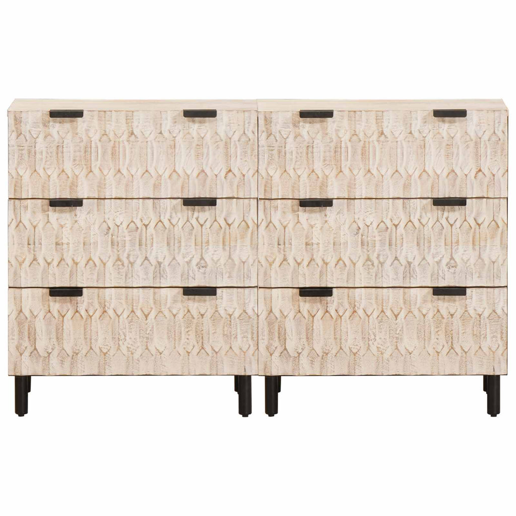 Sideboard 2 pcs Weiße gewaschene Oberfläche 60 x 33 x 75 cm