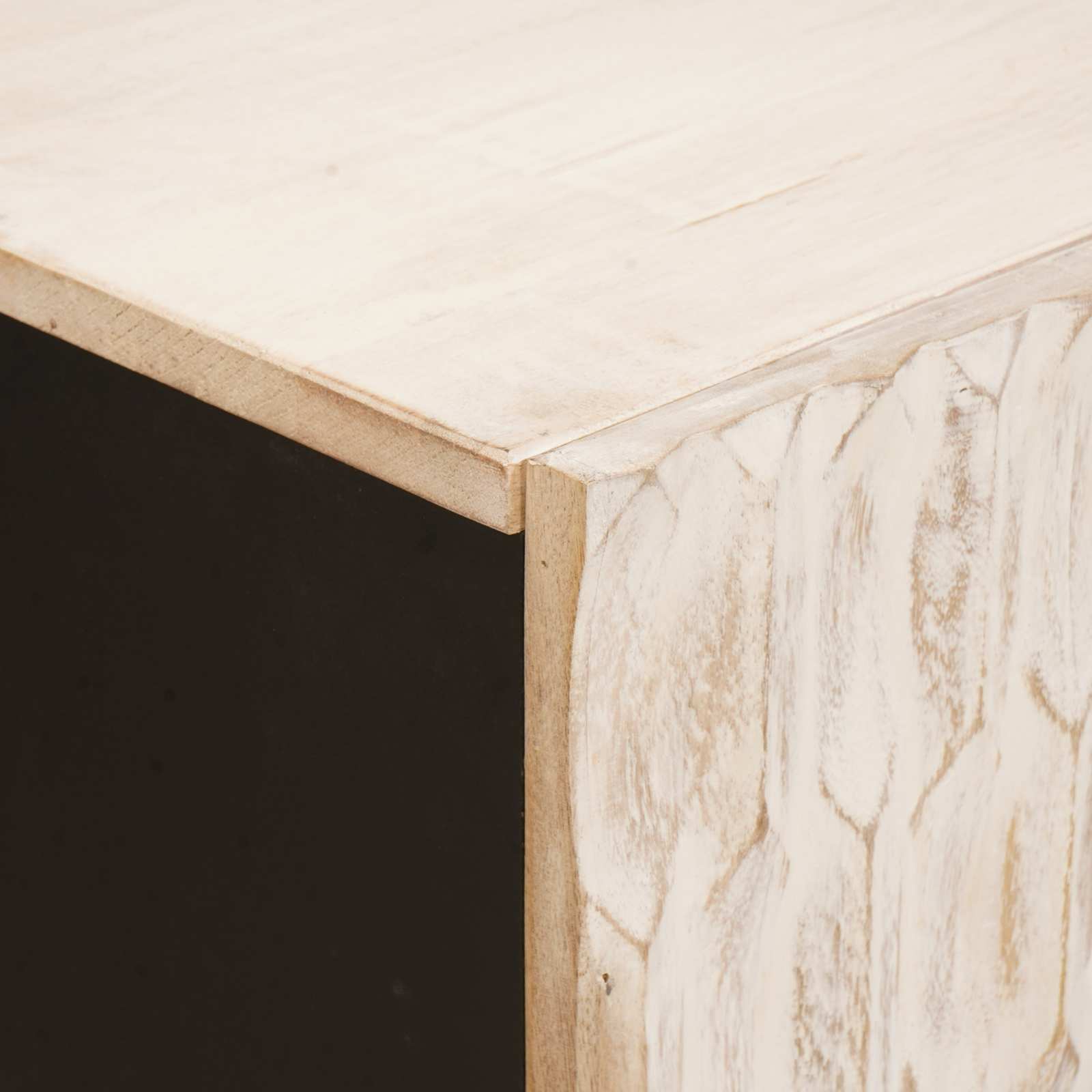 Sideboard 3 pcs Weiße gewaschene Oberfläche 180 x 33 x 75 cm