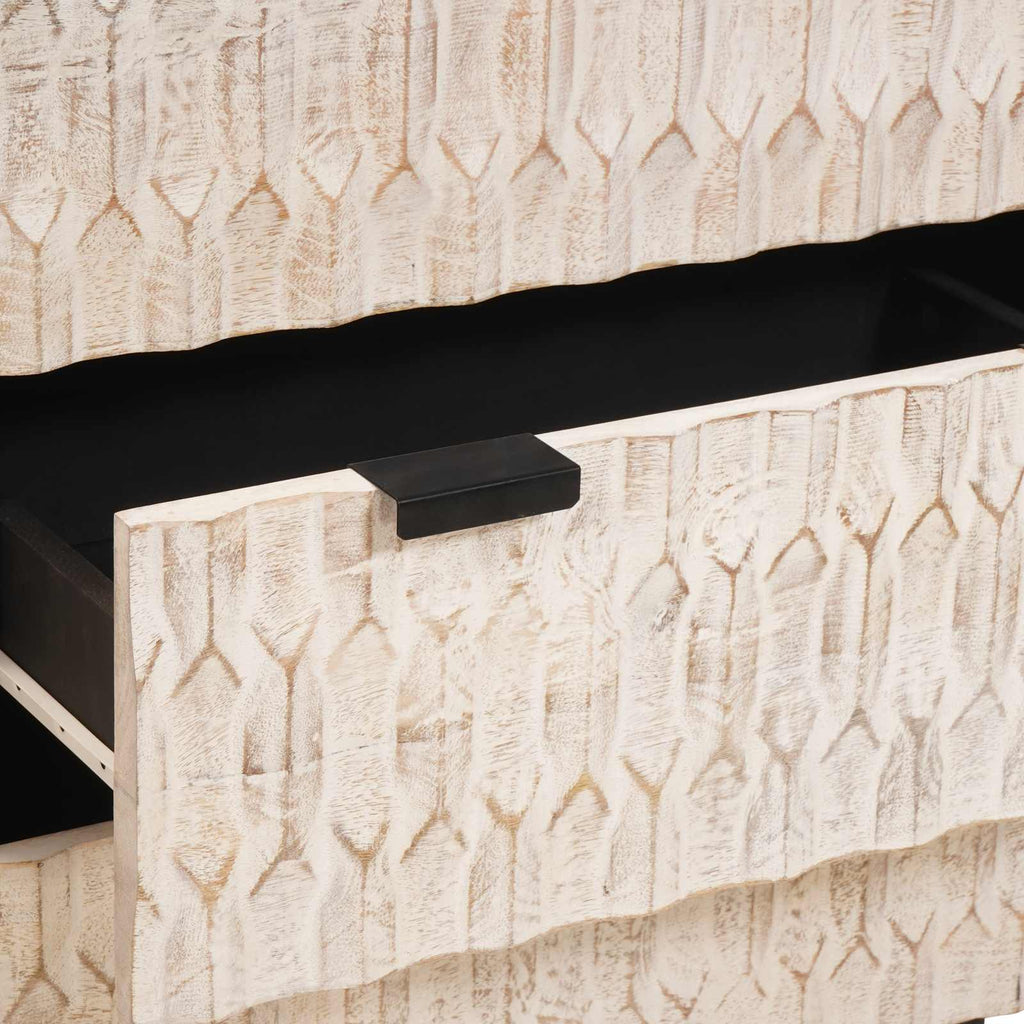 Sideboard 3 pcs Weiße gewaschene Oberfläche 180 x 33 x 75 cm