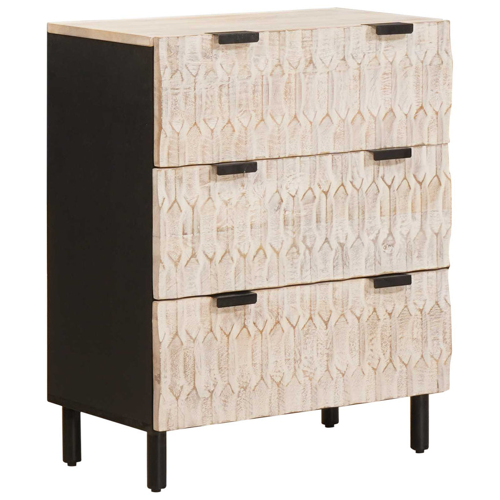 Sideboard 3 pcs Weiße gewaschene Oberfläche 180 x 33 x 75 cm