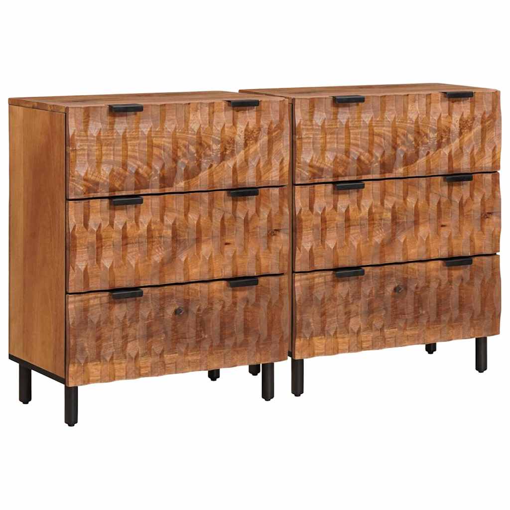 Sideboard 2 pcs Akazienbraune Oberfläche 60 x 33 x 75 cm