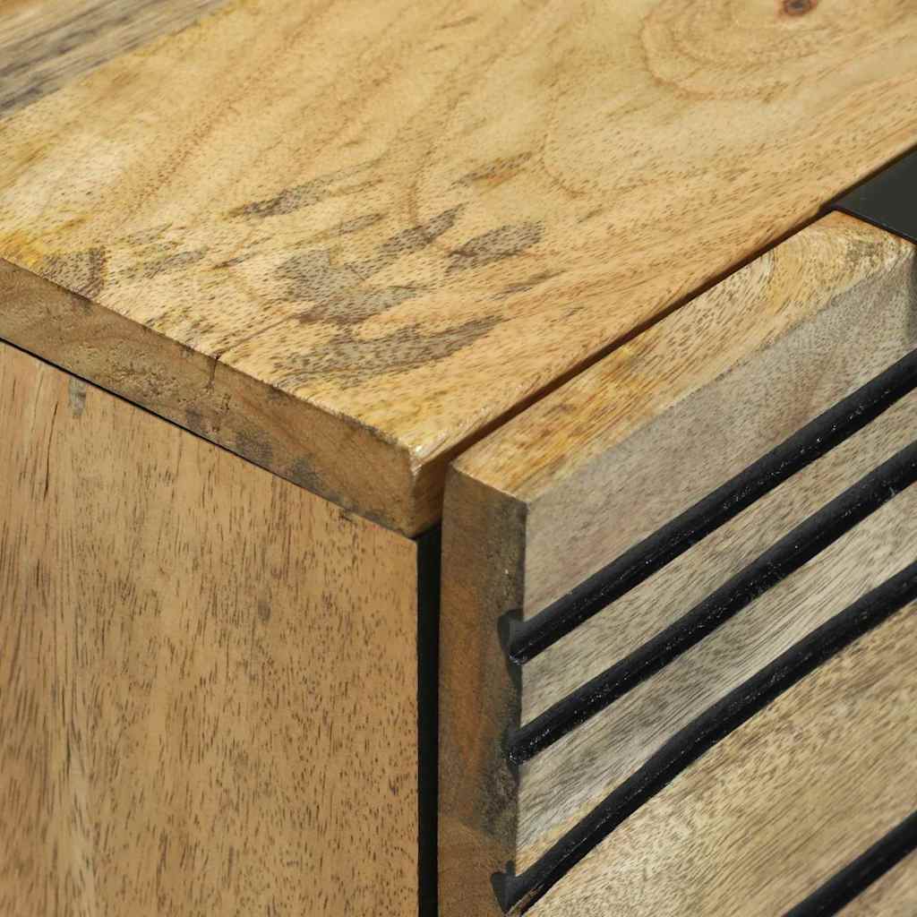 Sideboard Set 2 pcs Natur 120 x 33,5 x 75 cm Massivholz Mango