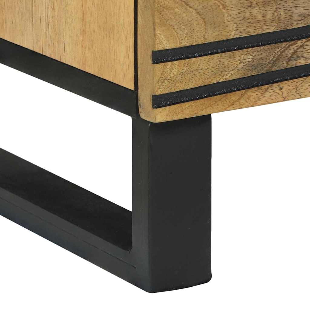 Sideboard Set 2 pcs Natur 120 x 33,5 x 75 cm Massivholz Mango