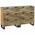 Sideboard Set 2 pcs Natur 120 x 33,5 x 75 cm Massivholz Mango