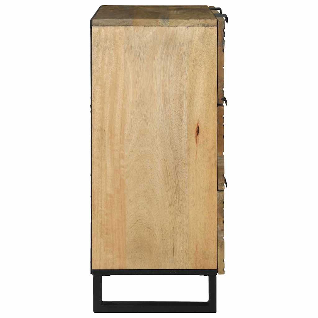 Sideboard Set 2 pcs Natur 120 x 33,5 x 75 cm Massivholz Mango