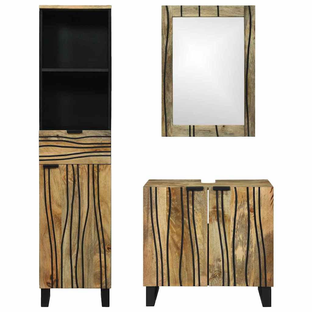 Badezimmermöbel-Set mit Schubladen 3 pcs Braun Holzwerkstoff