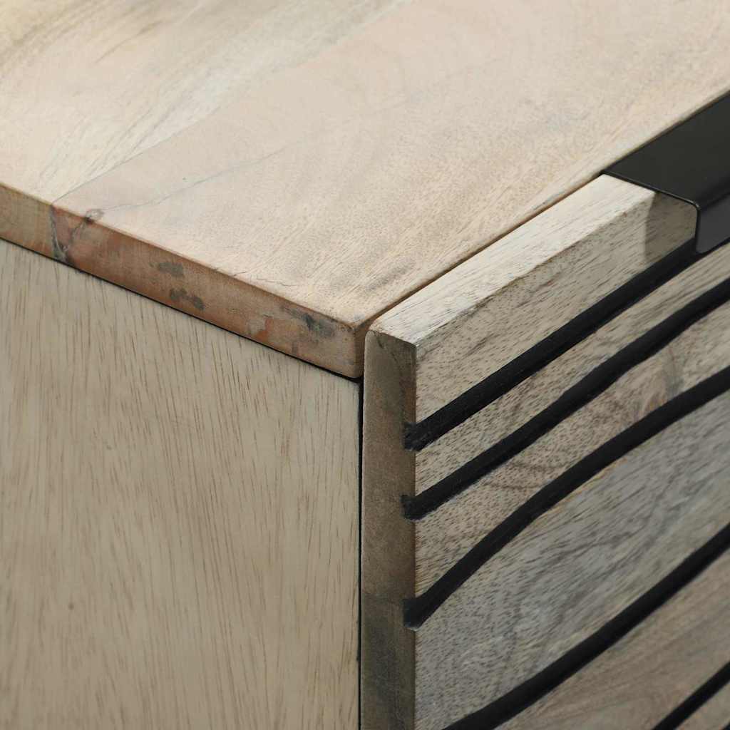 Sideboard Set 2 pcs Weiß 120 x 33,5 x 75 cm Massivholz Mango