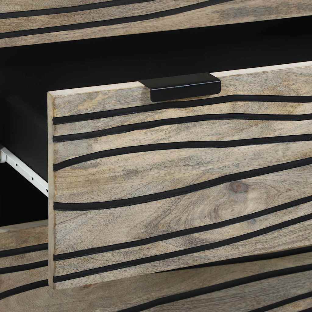 Sideboard Set 2 pcs Weiß 120 x 33,5 x 75 cm Massivholz Mango