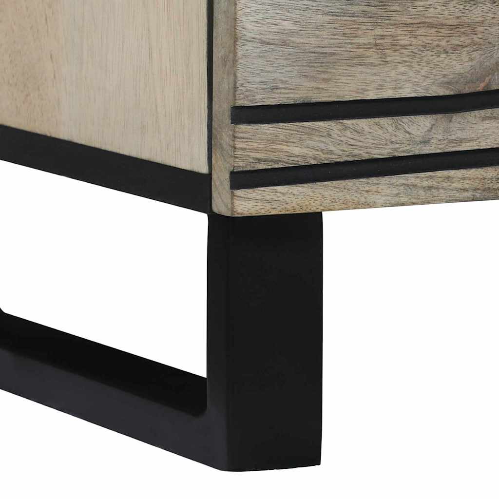 Sideboard Set 2 pcs Weiß 120 x 33,5 x 75 cm Massivholz Mango