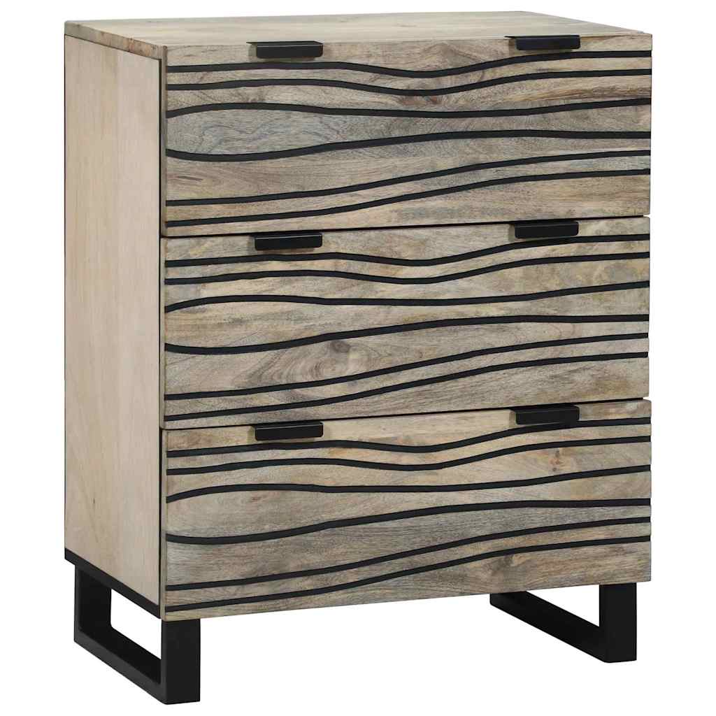 Sideboard Set 2 pcs Weiß 120 x 33,5 x 75 cm Massivholz Mango