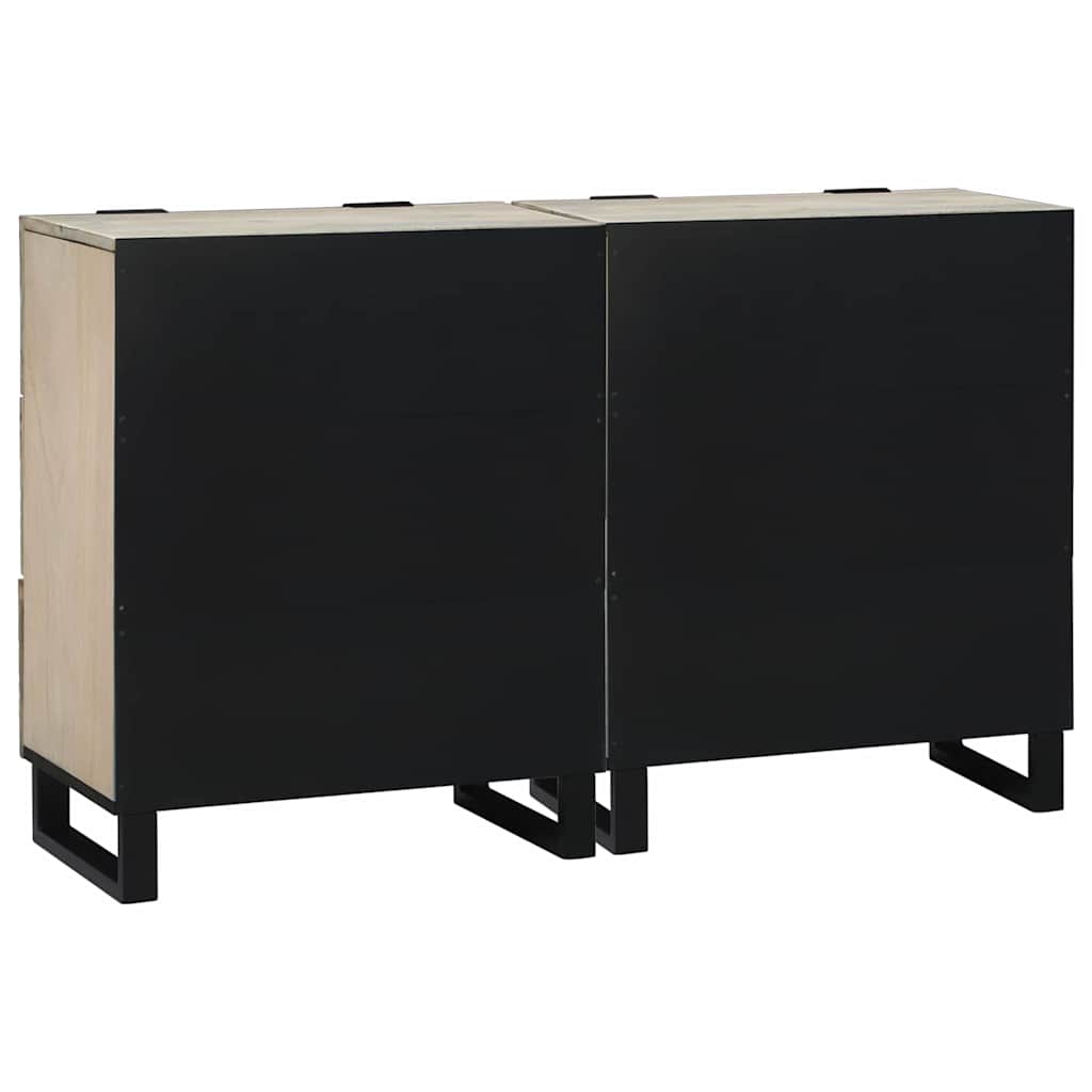 Sideboard Set 2 pcs Weiß 120 x 33,5 x 75 cm Massivholz Mango