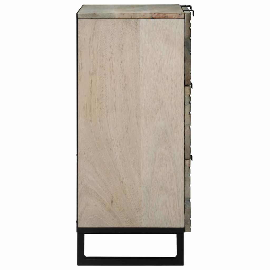 Sideboard Set 2 pcs Weiß 120 x 33,5 x 75 cm Massivholz Mango
