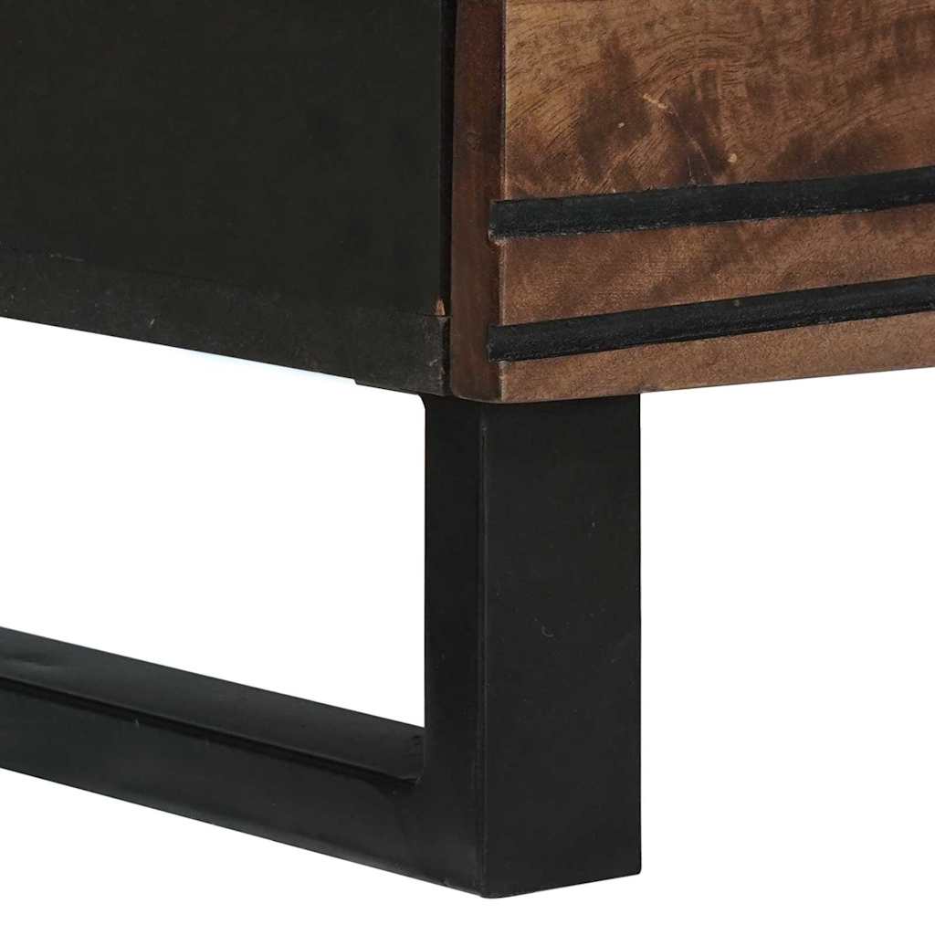 Sideboard Set 2 pcs Walnuss 120 x 33,5 x 75 cm Massivholz Mango